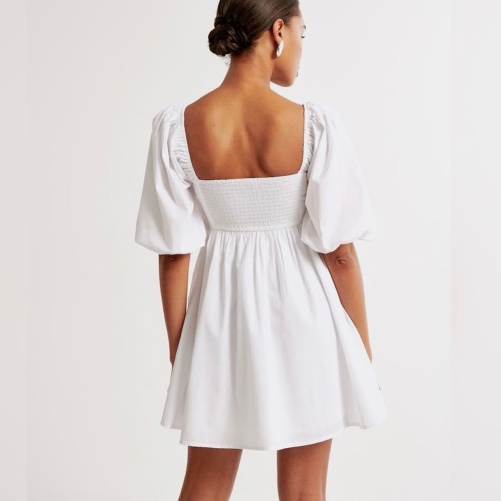 Abercrombie & Fitch Emerson White Mini Dress with Puff Sleeves - Picture 2 of 7